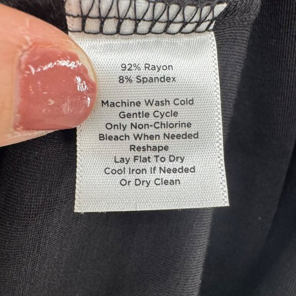 Talbots Belted Midi Dress Black Short Cap Sleeve Stretch Pullover Size 3X - Picture 6 of 10